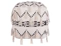 Miniatyrbilde 1 av 7: Puff Beige med Svarte Bomulls Strikkede Dekorative Dusker Boho Design