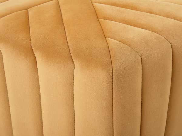 Puff Gul fløyel 53 x 48 x 29 cm Polstret sekskantet fotskammel Ottman Glamour Stil Stue
