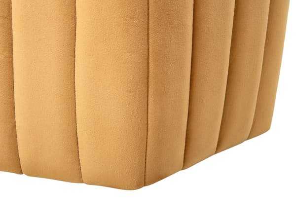 Puff Gul fløyel 53 x 48 x 29 cm Polstret sekskantet fotskammel Ottman Glamour Stil Stue