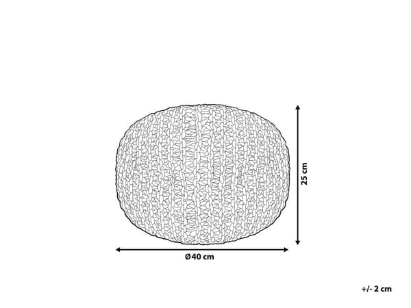 Puff Ottomansk Rosa Strikket 40 x 25 cm Bomull EPS Perler Fylling Rund Liten Fotskammel