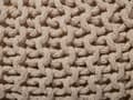 Miniatyrbilde 6 av 6: Puff Ottomansk Beige Strikket Bomull 40 x 25 cm EPS Perler Fylling Rund Liten Fotskammel
