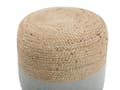 Miniatyrbilde 4 av 6: Puff Ottoman Grå Jute ø 46 cm EPS Perler Fylling Rund Boho Stil