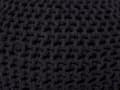 Miniatyrbilde 6 av 6: Puff Ottomansk Svart Strikket 50 x 35 cm Bomull EPS Perler Fylling Rund Liten Fotskammel