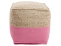 Miniatyrbilde 4 av 7: Puff Ottoman Rosa Jute EPS Perler Fyll Kvadratisk 44 x 44 cm Boho-stil