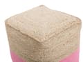 Miniatyrbilde 5 av 7: Puff Ottoman Rosa Jute EPS Perler Fyll Kvadratisk 44 x 44 cm Boho-stil