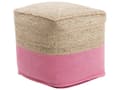 Miniatyrbilde 1 av 7: Puff Ottoman Rosa Jute EPS Perler Fyll Kvadratisk 44 x 44 cm Boho-stil
