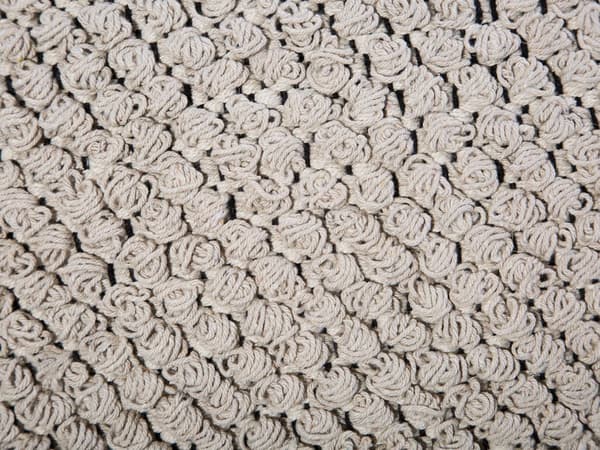 Puff Beige Bomull Dusker og knuter Dekorativ Boho Rustikk