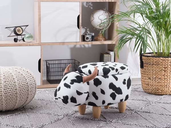 Dyrekrakk Svart Hvit Polyester Bomull 35 x 32 x 60 cm Moderne Praktisk Barnemøbler Barnerom