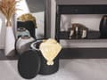 Miniatyrbilde 4 av 8: Puff i svart kunstskinn 40 x 38 cm med oppbevaring Krakk Glamour