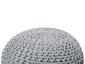 Miniatyrbilde 4 av 6: Puff Ottomansk Lysegrå Strikket Bomull 50 x 35 cm EPS Perler Fylling Rund Liten Fotskammel