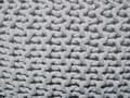 Miniatyrbilde 6 av 6: Puff Ottomansk Lysegrå Strikket Bomull 50 x 35 cm EPS Perler Fylling Rund Liten Fotskammel