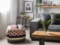 Miniatyrbilde 4 av 7: Puff Flerfarget flettet makramé i bomull Boho Rustic