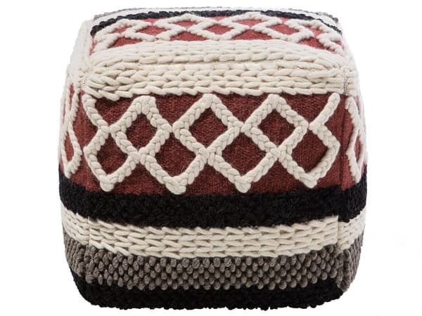 Puff Flerfarget flettet makramé i bomull Boho Rustic