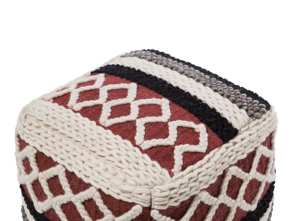 Puff Flerfarget flettet makramé i bomull Boho Rustic