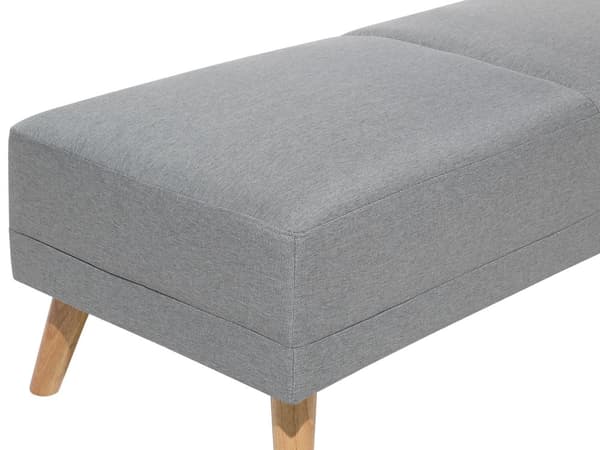 Fotskammel Grå Stoff Polstret rektangulære massivtre ben Minimalistisk Moderne
