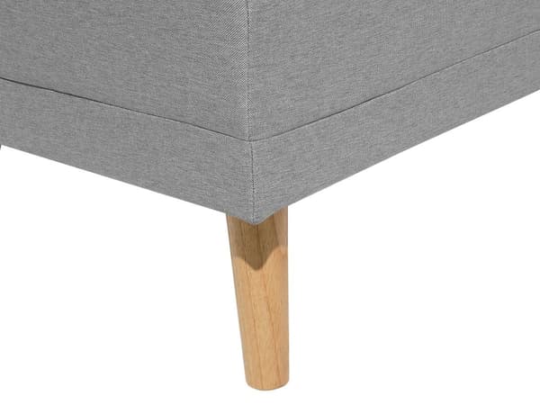 Fotskammel Grå Stoff Polstret rektangulære massivtre ben Minimalistisk Moderne