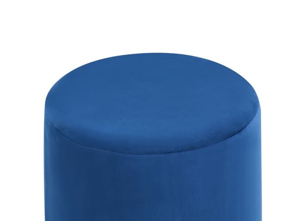 Puff Mørkeblå Fløyel MDF ø 47 cm Rund form Moderne design Fotskammel Stue Soverom Gang