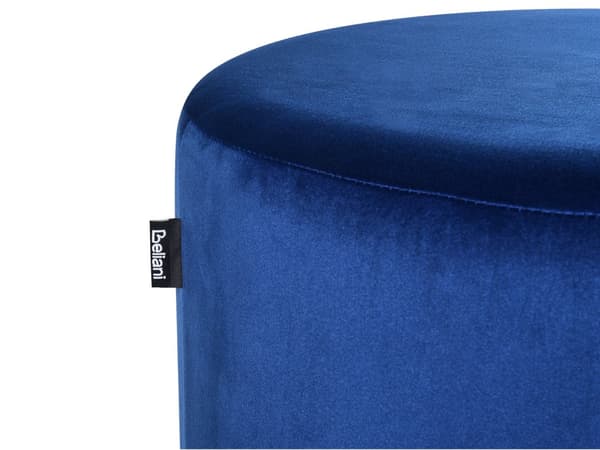Puff Mørkeblå Fløyel MDF ø 47 cm Rund form Moderne design Fotskammel Stue Soverom Gang