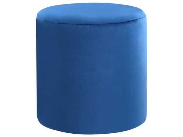 Puff Mørkeblå Fløyel MDF ø 47 cm Rund form Moderne design Fotskammel Stue Soverom Gang