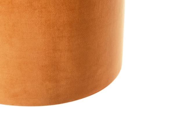 Rund ottoman i oransje fløyel Pouffe Fotskammel Glam