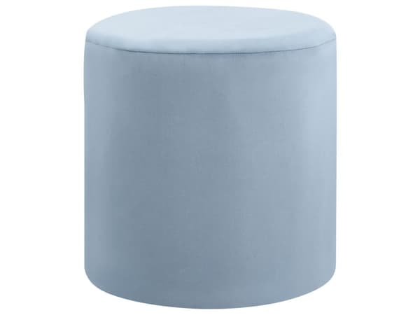 Puff Lyseblå Fløyel MDF ø 47 cm Rund form Moderne design Fotskammel Stue Soverom Gang