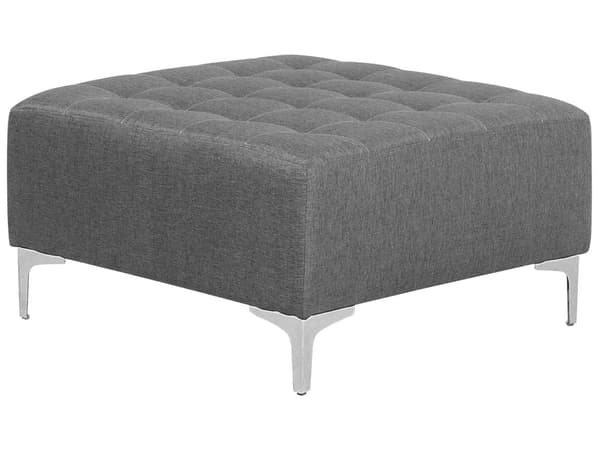 Fotskammel Grå Stoff 80 x 80 cm Metallben Dekorative knapper Moderne design Puff Stue