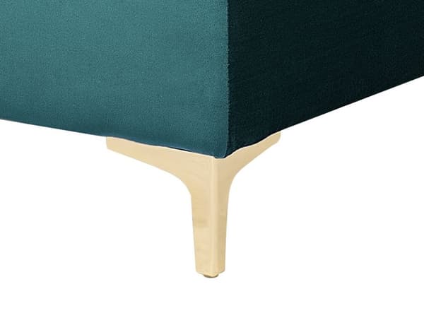 Fotskammel Blågrønn Velour 80 x 41 x 80 cm Tuftet stoff Gullfarget ben Frikantet Puff Moderne Klassisk