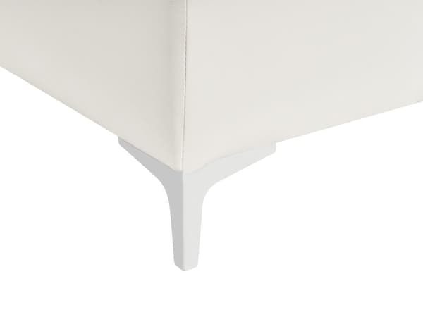 Fotskammel Hvit Imitert skinn 80 x 80 cm Metallben Dekorative knapper Moderne design Puff Stue