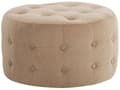 Miniatyrbilde 1 av 6: Puff Beige Fløyel Rund Polstret Glamour Stue