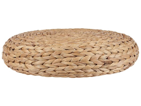Sittepuff natur vannhyasint 40x40x10 cm rund Boho-stil moderne stue soverom