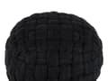 Miniatyrbilde 4 av 5: Puff Svart Fløyel 45 x 35 cm håndlaget rund fotskammel ottoman