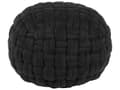 Miniatyrbilde 1 av 5: Puff Svart Fløyel 45 x 35 cm håndlaget rund fotskammel ottoman