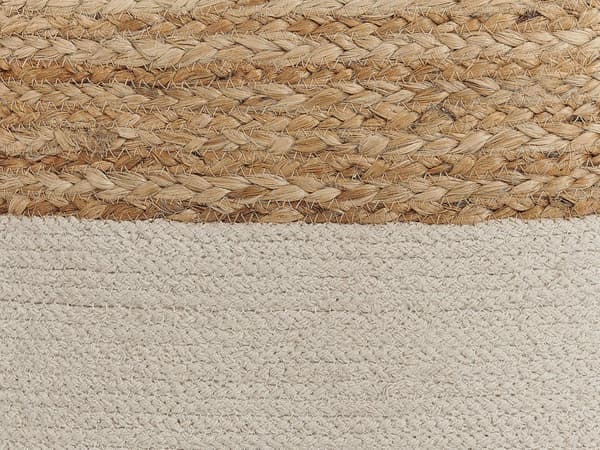 Puff Ottomann Beige Jute Perler 44 x 44 cm Boho-stil Firkantet