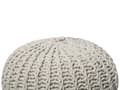 Miniatyrbilde 6 av 8: Puff Ottomansk Beige 50 x 35 cm Strikket Bomull Fotskammel