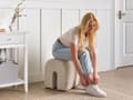 Miniatyrbilde 4 av 10: Puff Beige Polstret Fløyel 35 x 42 x 42 cm U-formet Buet form Moderne design Tilbehør Fotskammel
