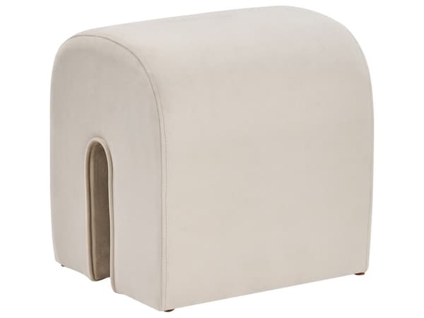 Puff Beige Polstret Fløyel 35 x 42 x 42 cm U-formet Buet form Moderne design Tilbehør Fotskammel