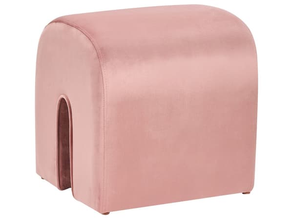 Puff Rosa Polstret Fløyel 35 x 42 x 42 cm U-formet Buet form Moderne design Tilbehør Fotskammel