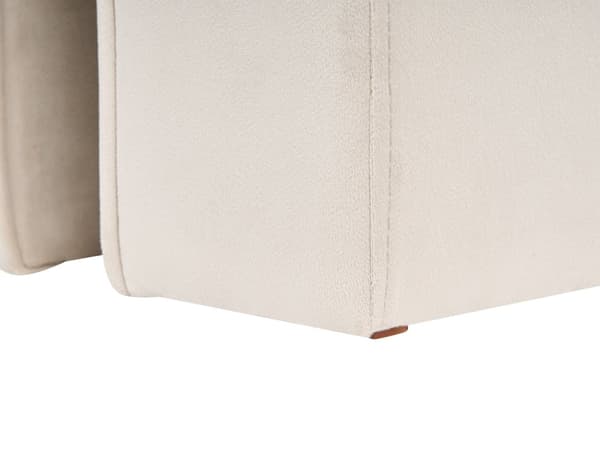 Puff Beige Sammetsklädsel U-formad Schäslong Modern Design Vardagsrum Tillbehör