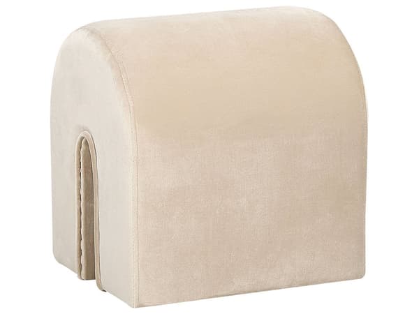 Puff Beige Sammetsklädsel U-formad Schäslong Modern Design Vardagsrum Tillbehör