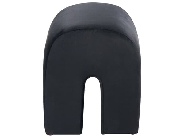 Puf u-formet sort velour MODOC BELIANI