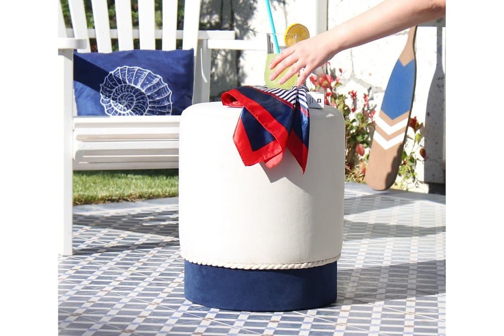 Marlston Sittpuff 38 cm Vit/Blå