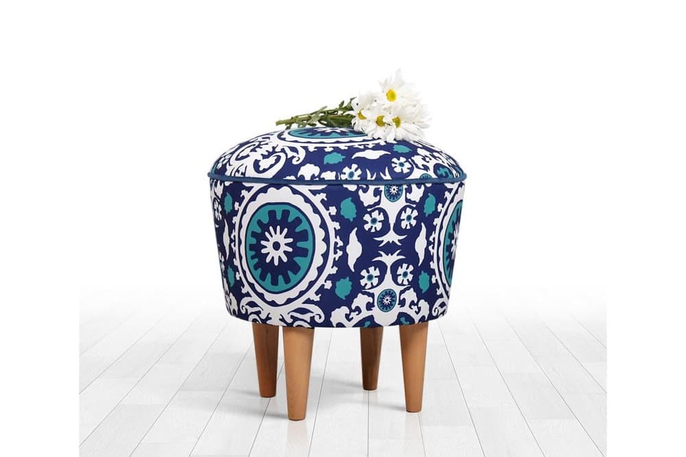 THAMBO Sittpuff 42 cm Blå/Vit