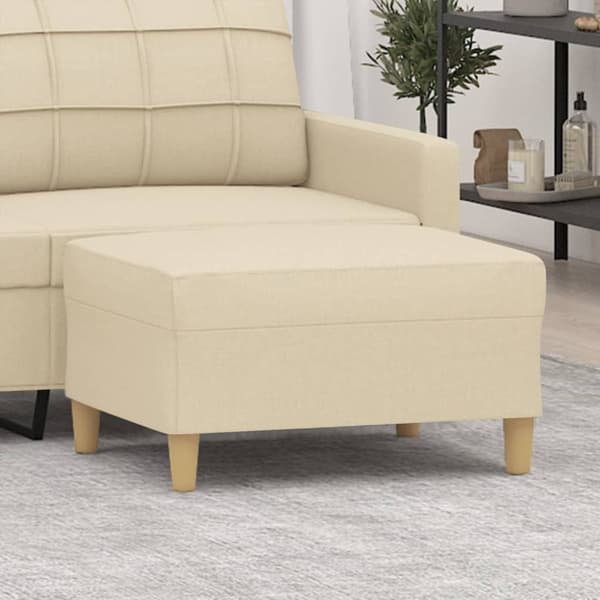 vidaXL fodskammel 70x55x41 cm stof cremefarvet