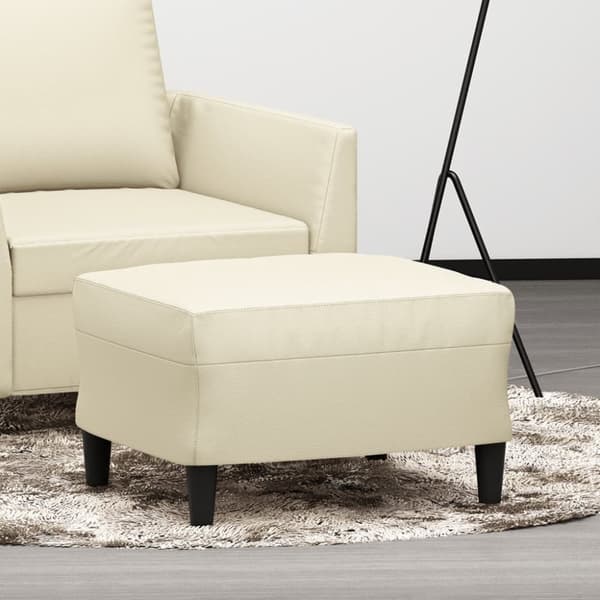 vidaXL fodskammel 60x50x41 cm kunstlæder cremefarvet