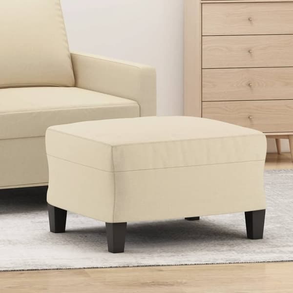 vidaXL fodskammel 60x50x41 cm stof cremefarvet