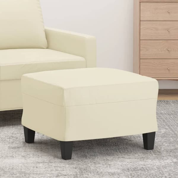 vidaXL fodskammel 60x50x41 cm kunstlæder cremefarvet