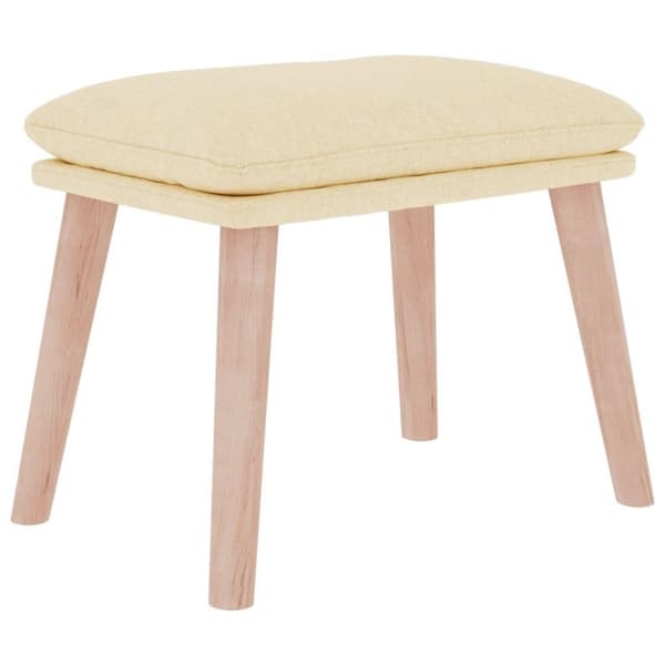 vidaXL fodskammel 45x29,5x35 cm stof cremefarvet