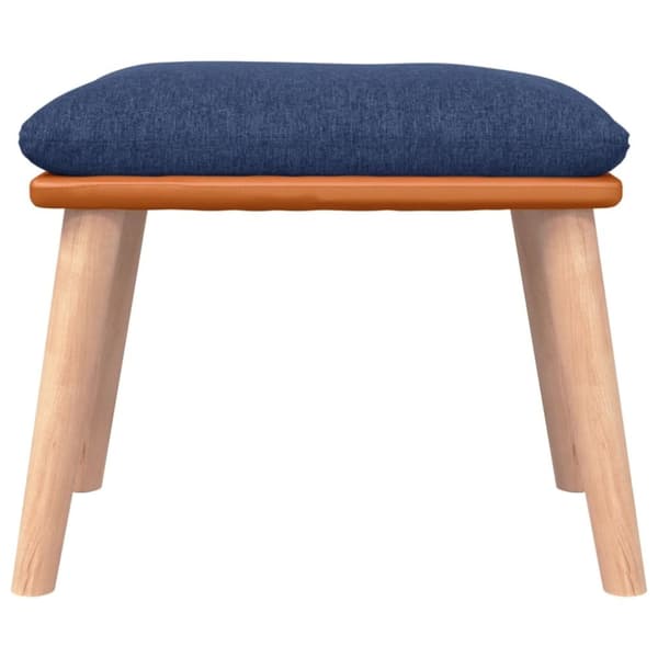 vidaXL fodskammel 45x29,5x35 cm stof og kunstlæder blå