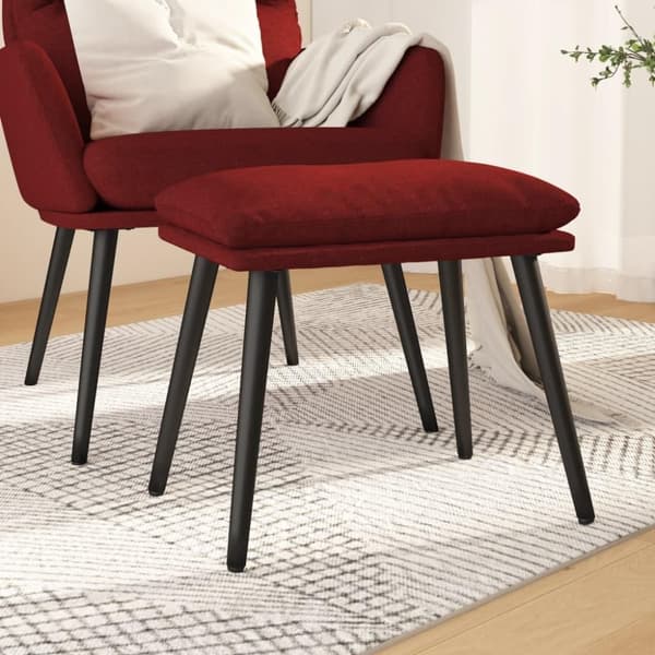 vidaXL fodskammel 45x29,5x35 cm stof vinrød