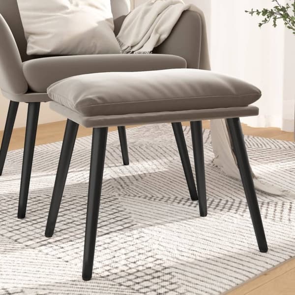 vidaXL fodskammel 45x29,5x35 cm fløjl lysegrå